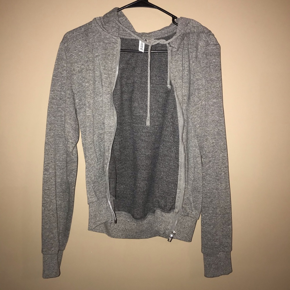 H&M women basic grey zip-up hoodie
